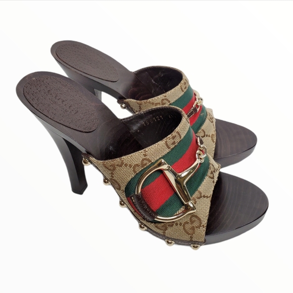 GUCCI HORSEBIT MULES CANVAS - Picture 6 of 16